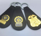 NYPD Badge Keychain - Genuine Leather - Badgecollection