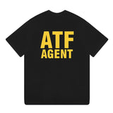 American ATF Agent T-Shirt Loose Large Size Men's Summer Bottom Shirt Crew Neck Short Sleeve Youth Half Sleeve Men - Badgecollection