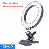 26cm/16cm Protable Led Selfie Ring Light For Youtube Live Streaming Studio Video Dimmable Photography Lighting With USB Cable - Badgecollection