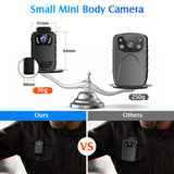 BOBLOV N9 Mini Body Camera Full HD 1296P Body Mounted Camera Small Portable Night Vision Police Body Cam 128GB/258GB mini camera - Badgecollection