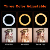 26cm/16cm Protable Led Selfie Ring Light For Youtube Live Streaming Studio Video Dimmable Photography Lighting With USB Cable - Badgecollection