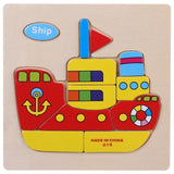 Kids 3D Puzzles Jigsaw Wooden Toys For Children Cartoon Animal Traffic Puzzles Intelligence Children Early Educational Toys - Badgecollection