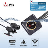 SYS VSYS Full Body Waterproof Motorcycle Camera Recorder P6FL WiFi Dual 1080P Full HD Motorcycle DVR Dash Cam Black GPS Box - Badgecollection